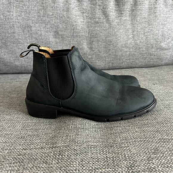 Blundstone Black Suede Finish Leather Chelsea Boots Weatherproof Size 11 GUC - Picture 14 of 16
